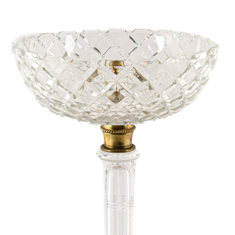 Antique Cut Glass and Gold Tone Metal Candelabra-2