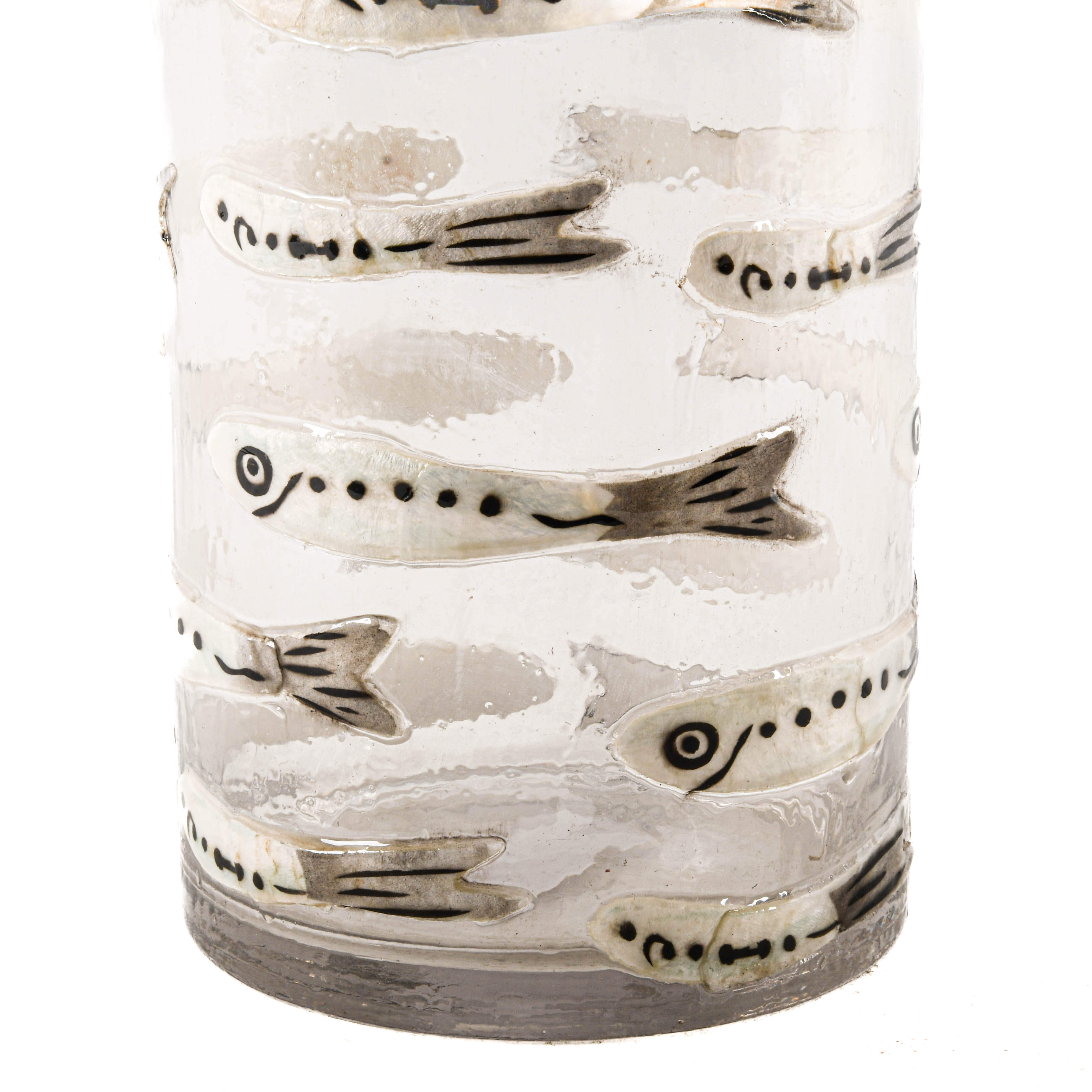 Liquid Art Glass Fish Motif Candleholder-3
