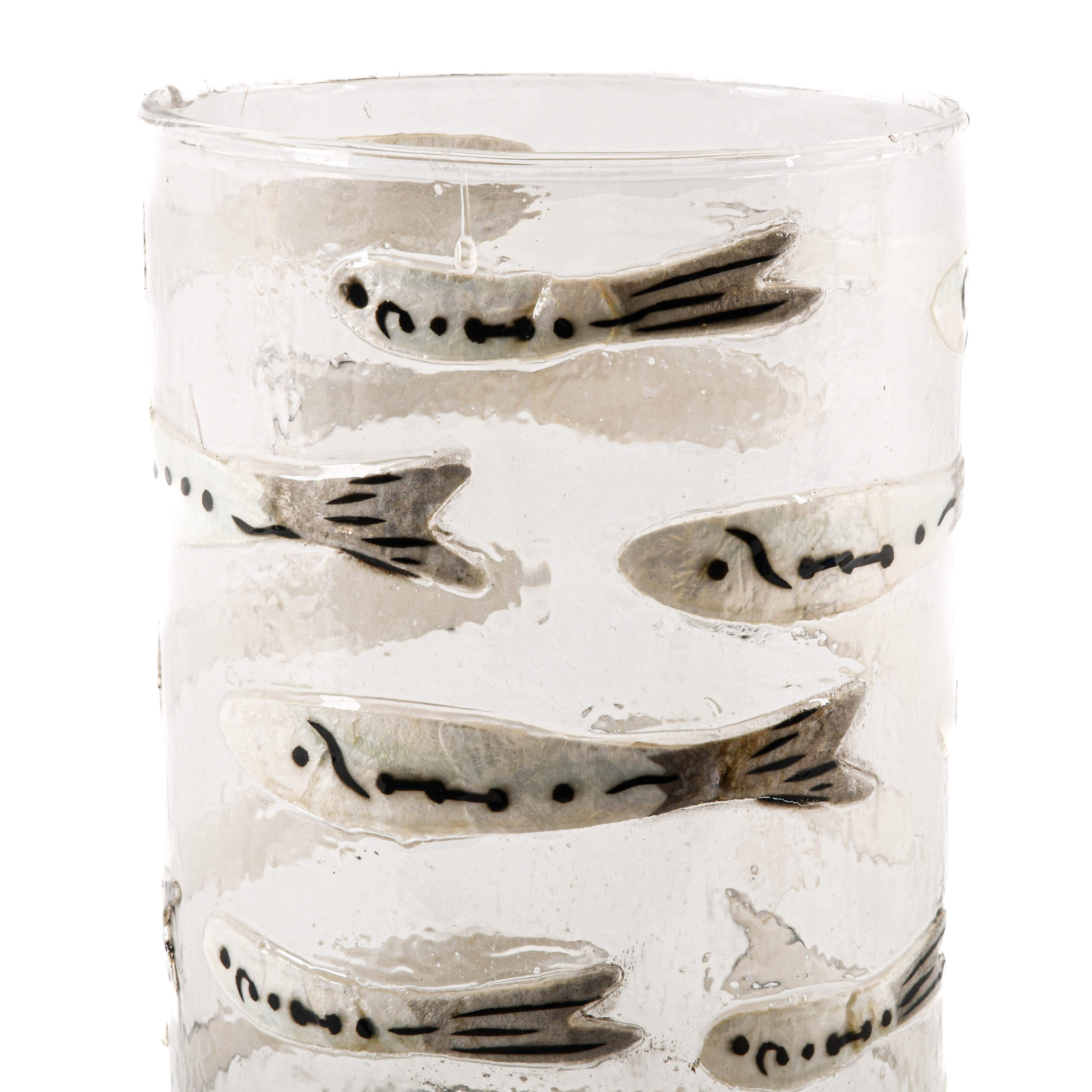 Liquid Art Glass Fish Motif Candleholder-2