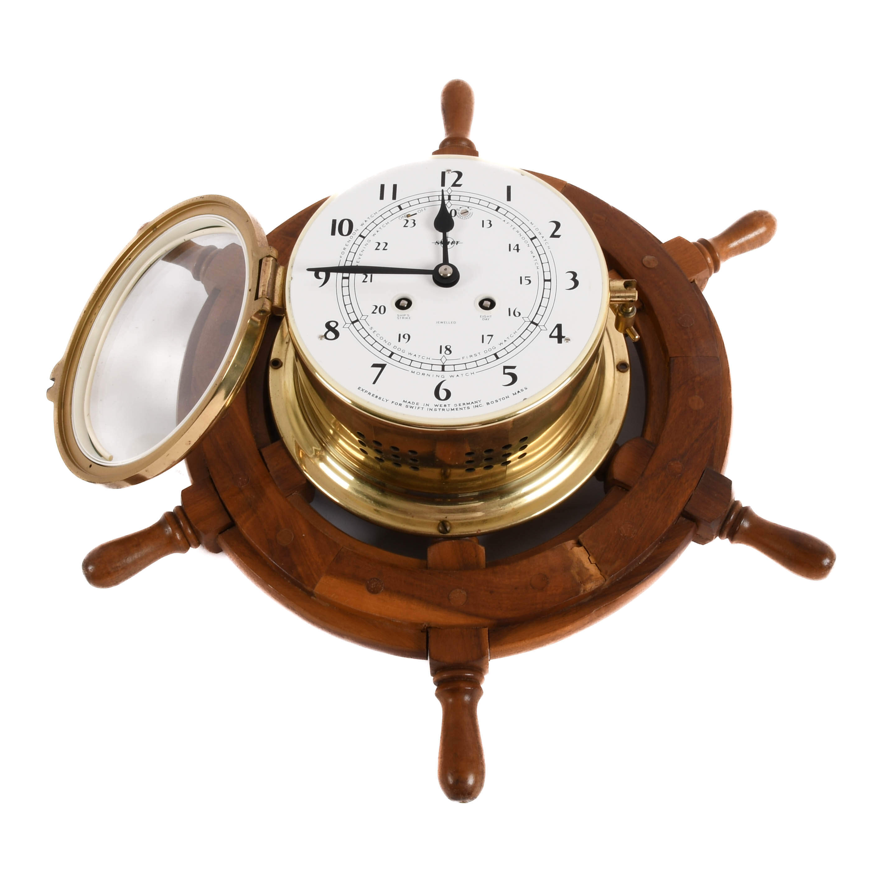 Swift Ship's Wheel 8 Day German Maritime Clock-6