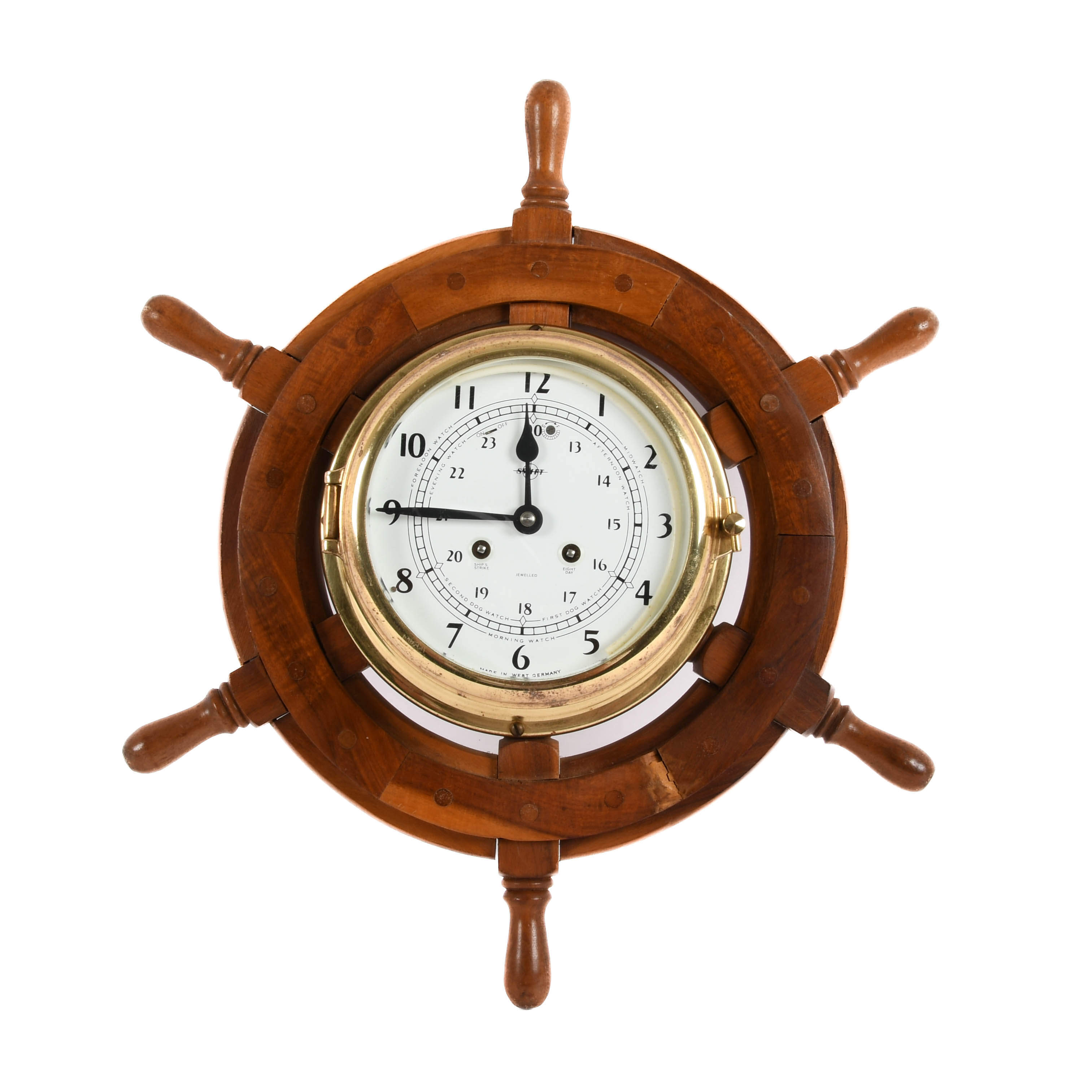 Swift Ship's Wheel 8 Day German Maritime Clock-3