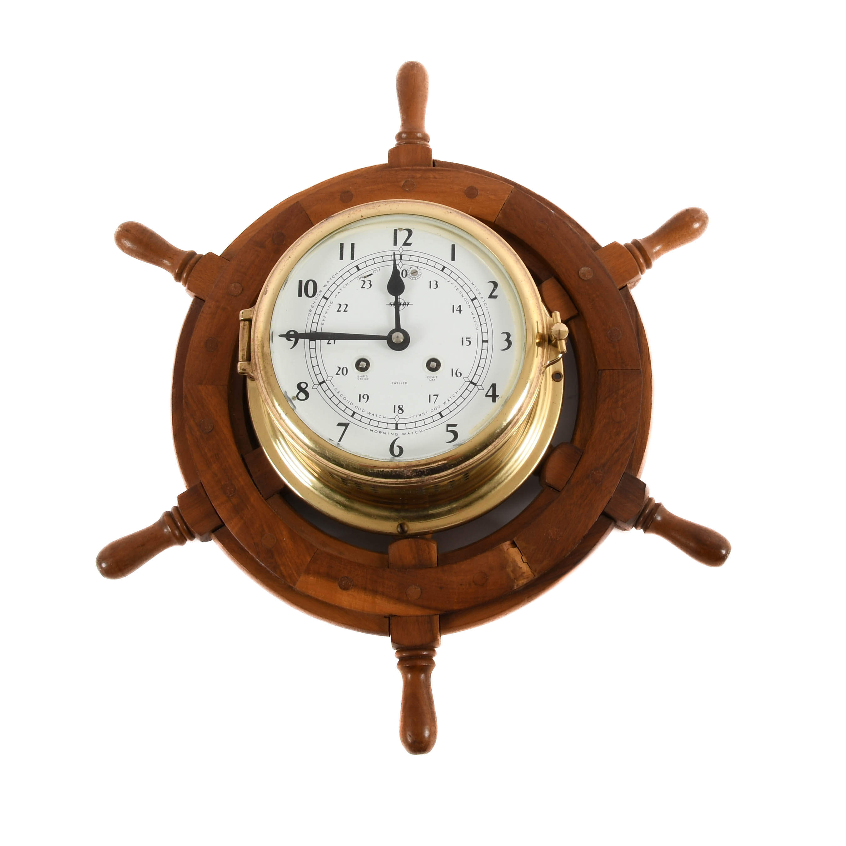 Swift Ship's Wheel 8 Day German Maritime Clock-2