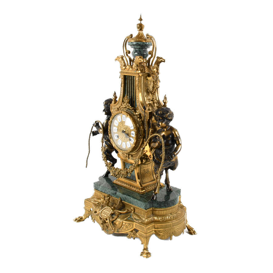 Italian Franz Hermle Imperial Fawns and Lyre Brevettato Clock-15