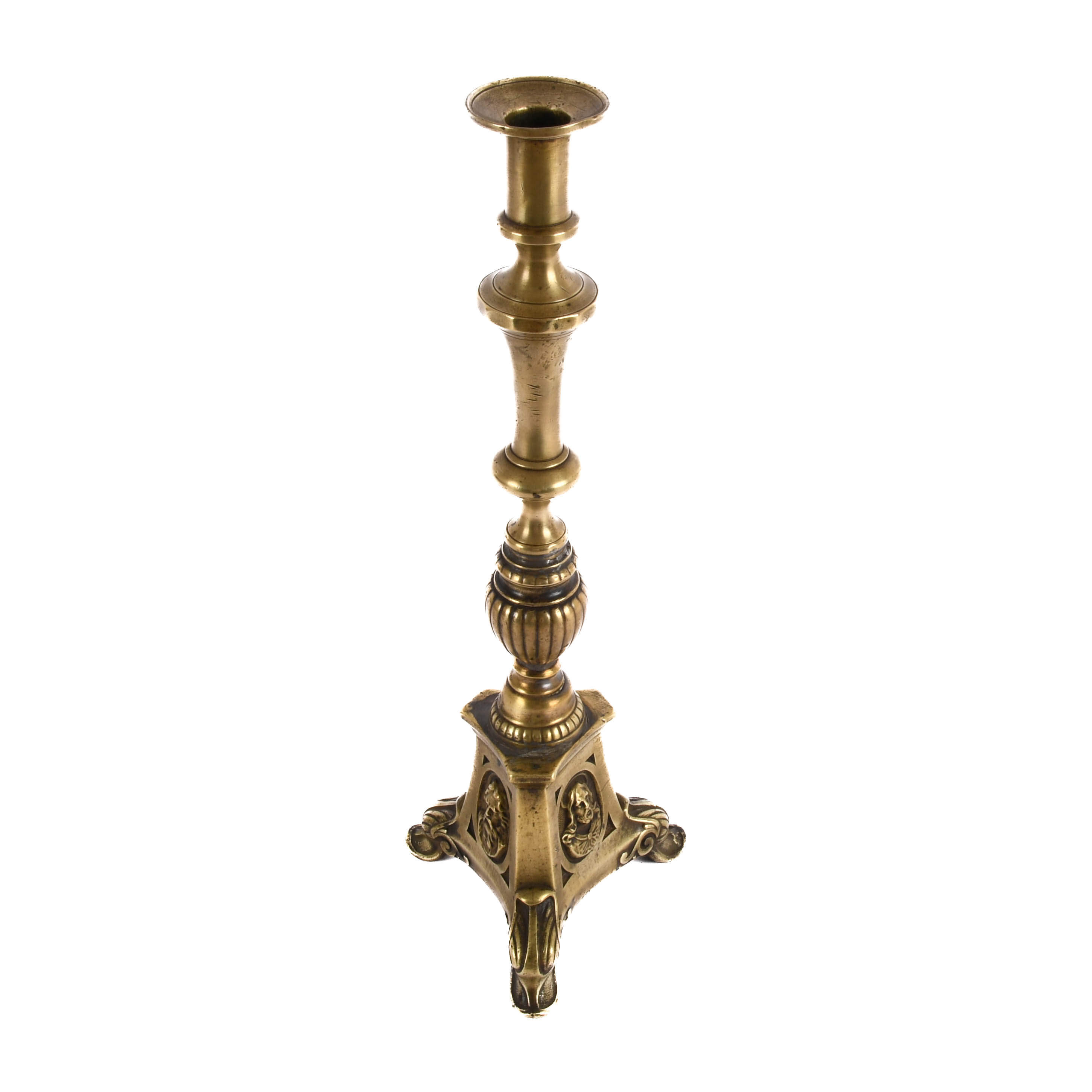Antique Brass Altar Candlestick-5