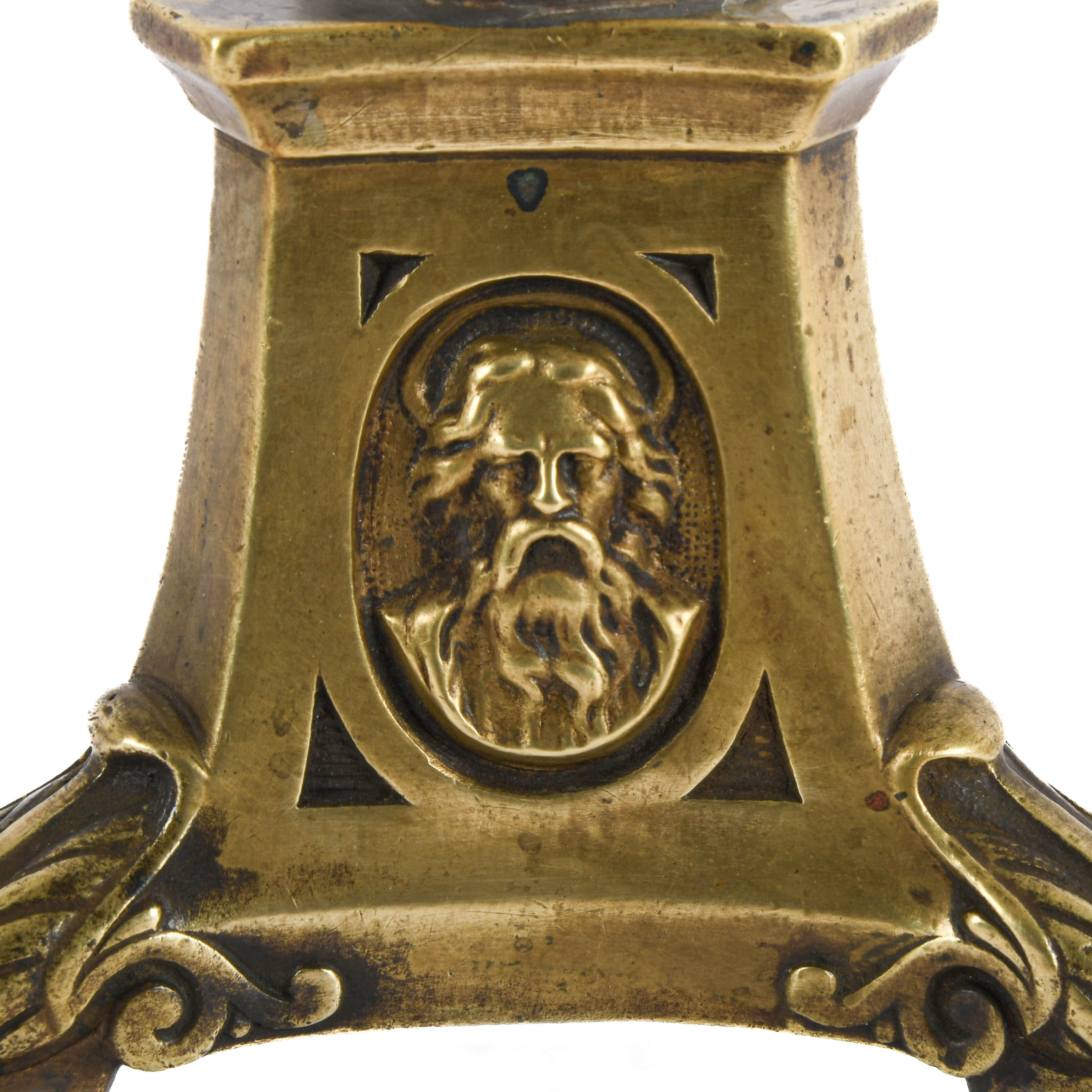 Antique Brass Altar Candlestick-4