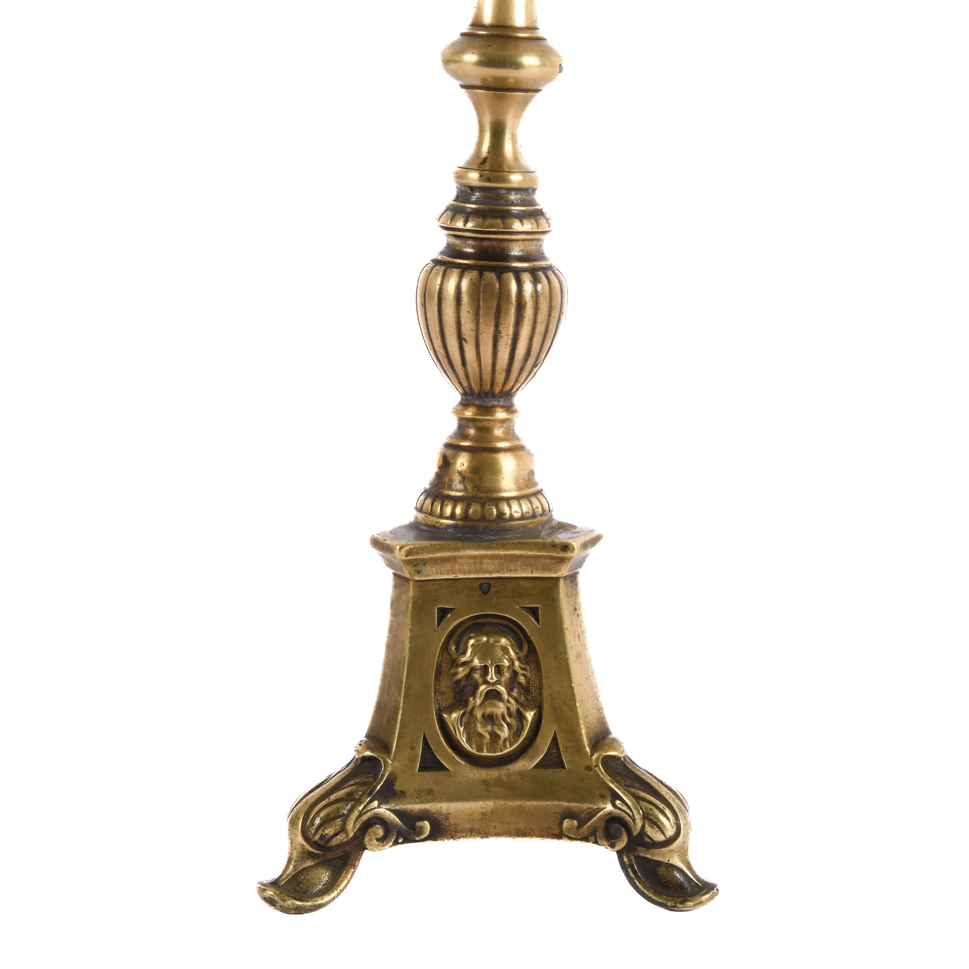 Antique Brass Altar Candlestick-3