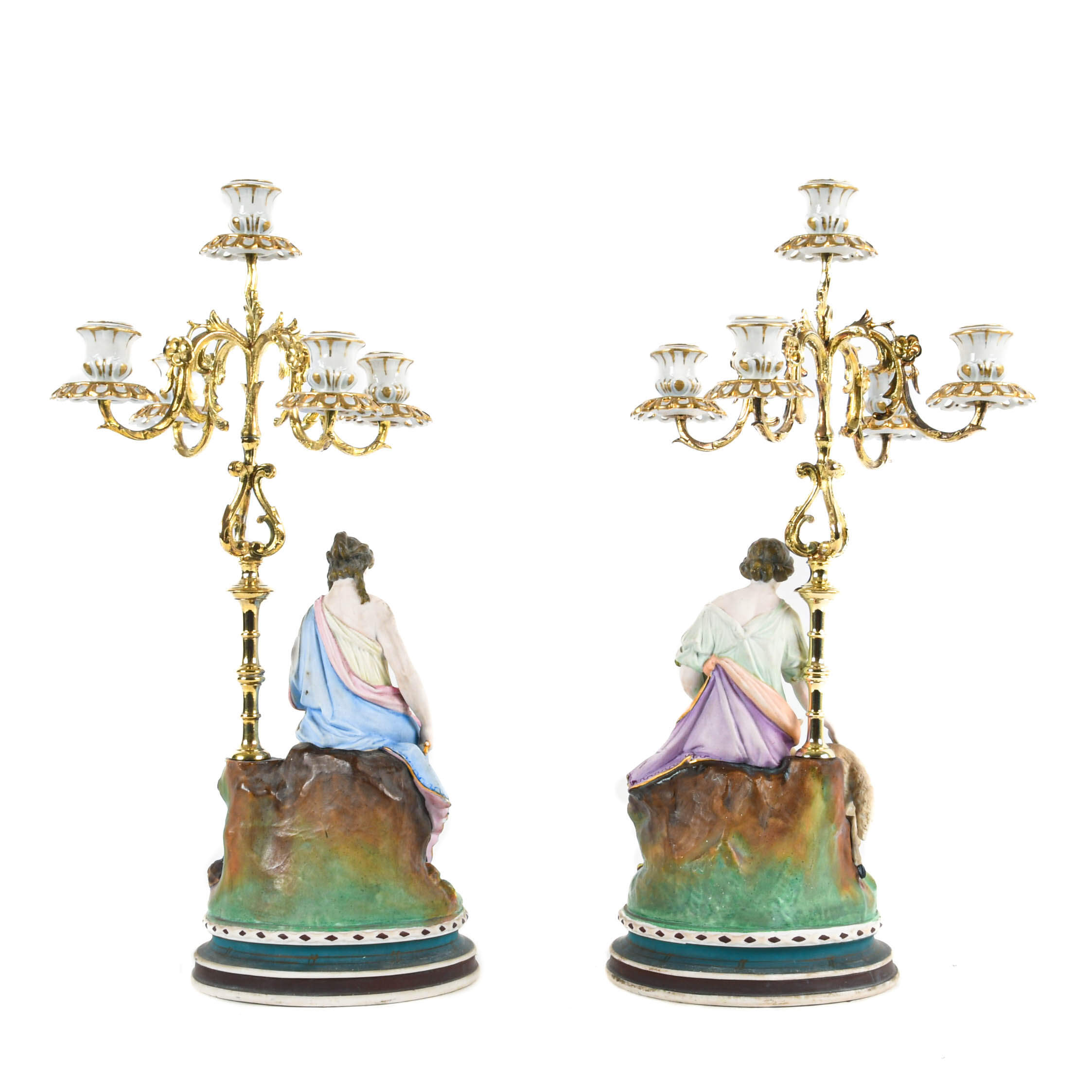 Antique Italian Pair of Bisque Figurines-3