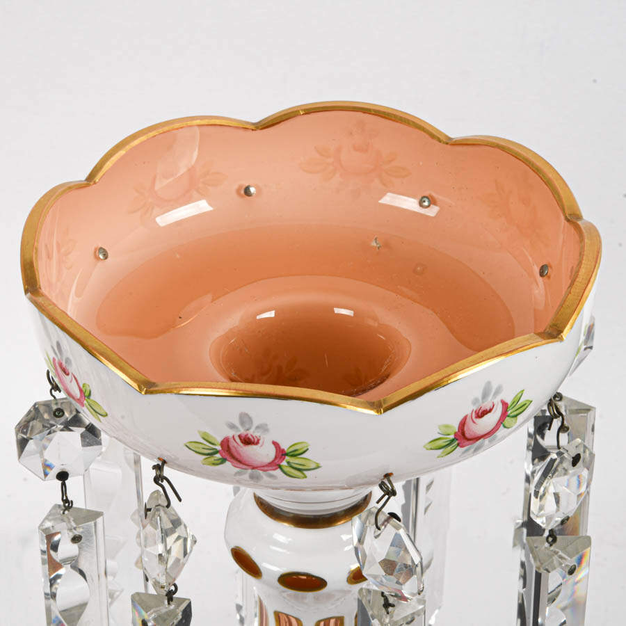 Antique Pair of Czech Bohemian Cut to Clear Lusters-3