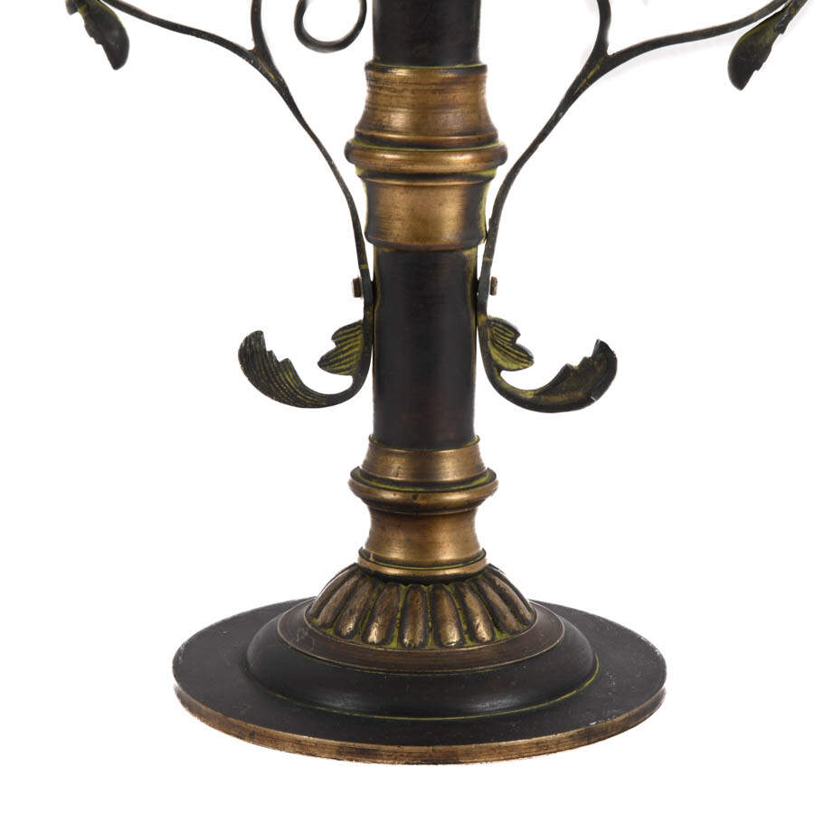 Antique German Pair of Bronze Ornamental Candle Holders-5