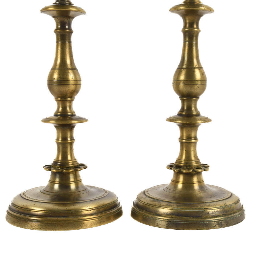 Pair of Heavy Brass Candlesticks-3