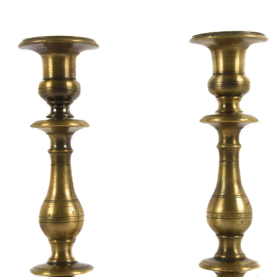Pair of Heavy Brass Candlesticks-2