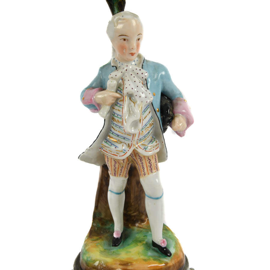 Pair of Hand-Painted Classical Couple Statue Candleholders-7