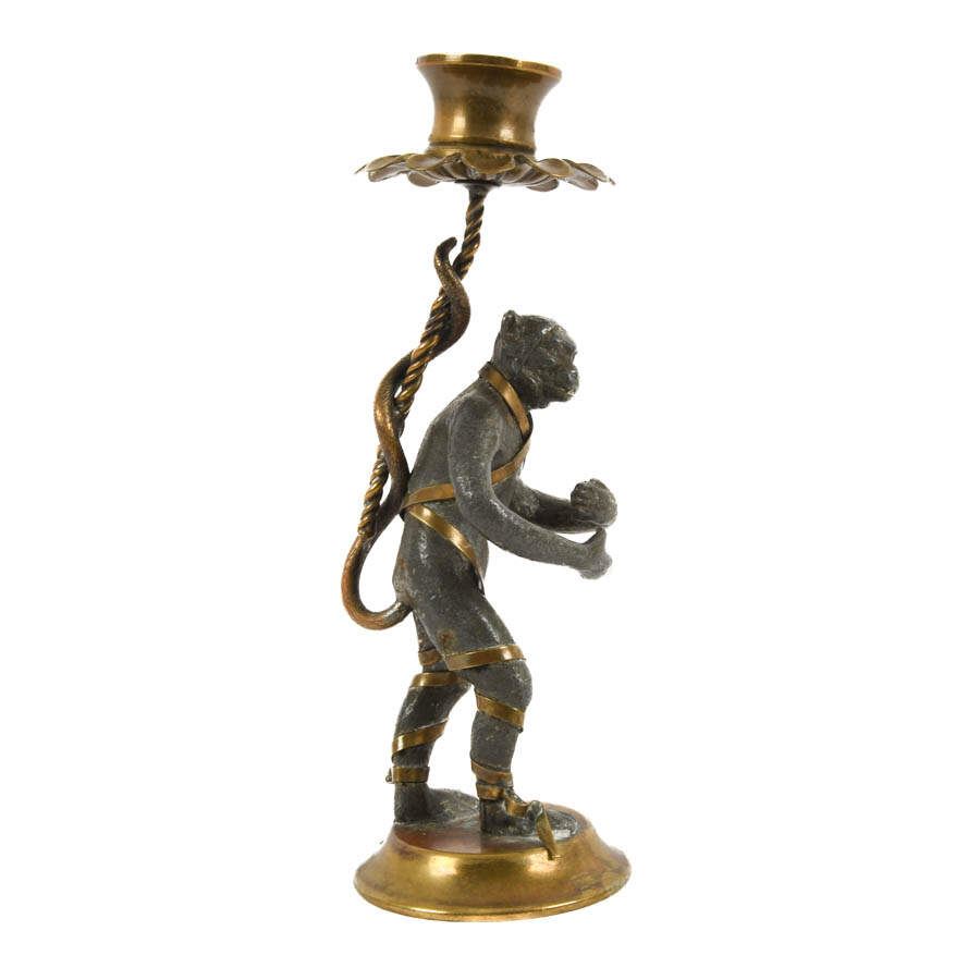 Pair of Figural Metal Monkey Candle Holders-14