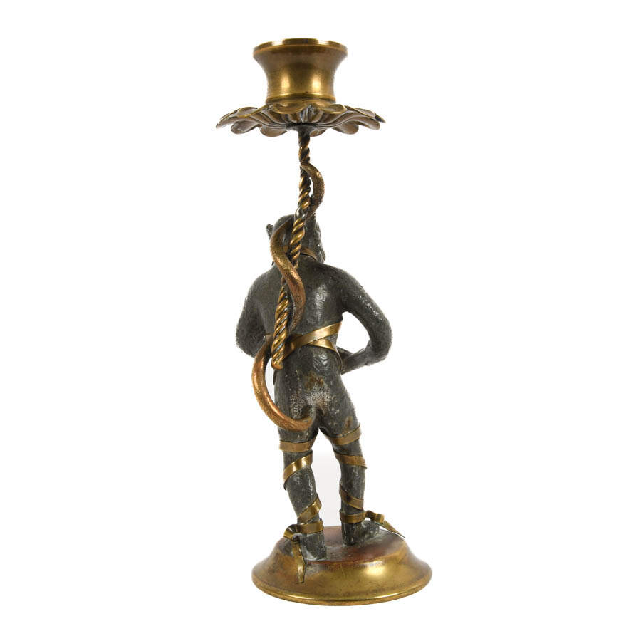 Pair of Figural Metal Monkey Candle Holders-13