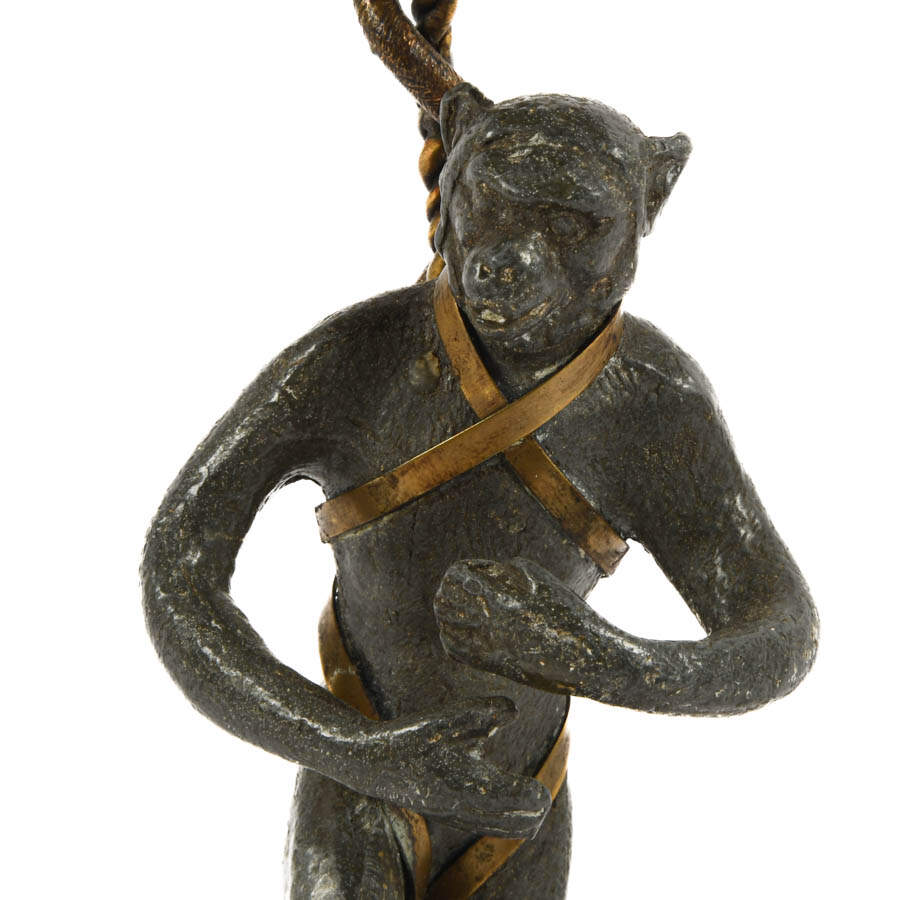 Pair of Figural Metal Monkey Candle Holders-9