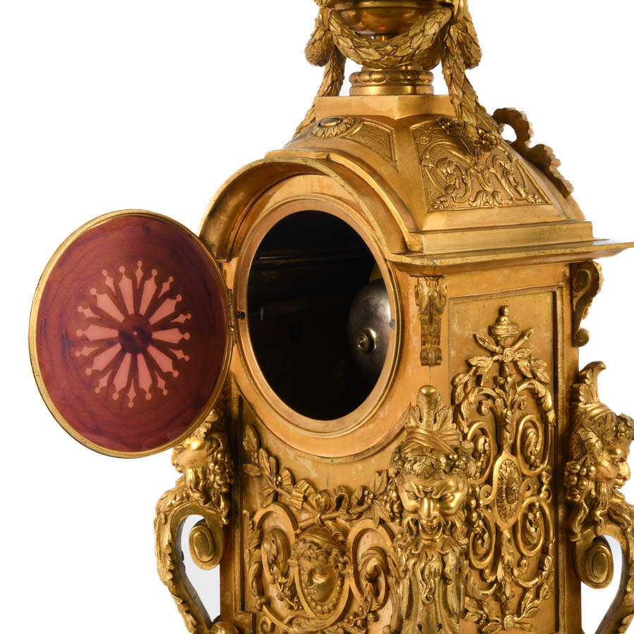 Antique 19th-Century French A.D. Mougin Gilt Bronze Clock-9