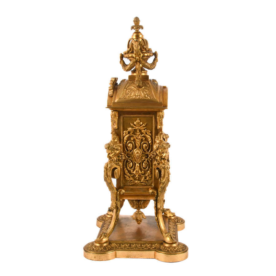 Antique 19th-Century French A.D. Mougin Gilt Bronze Clock-5