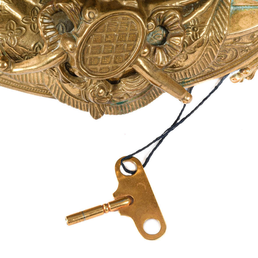 Italian Franz Hermle Imperial Fawns and Lyre Brevettato Clock-11