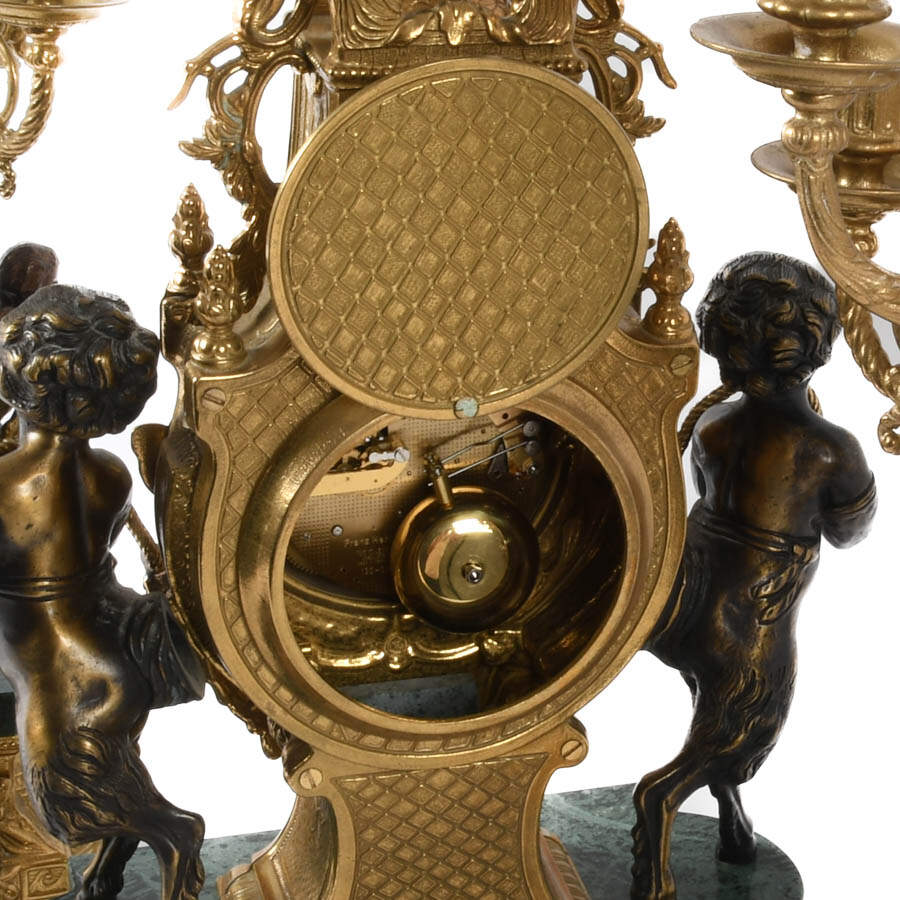 Italian Franz Hermle Imperial Fawns and Lyre Brevettato Clock-6