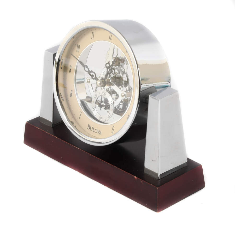 Art Deco-Style Bulova Largo Desk Clock-4