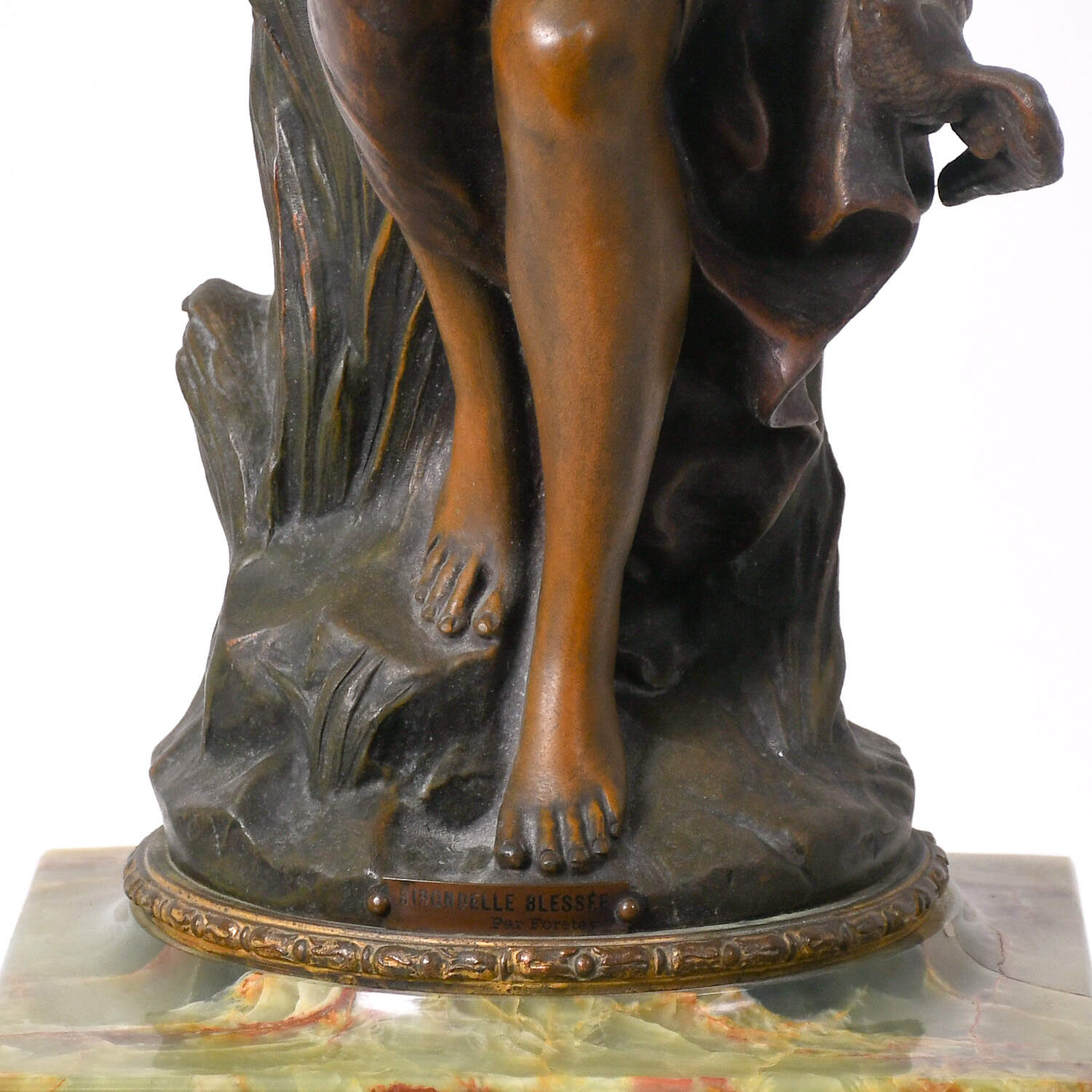 Antique Art Nouveau Hironedlle Blessee A. Foretay Mantel Clock-7