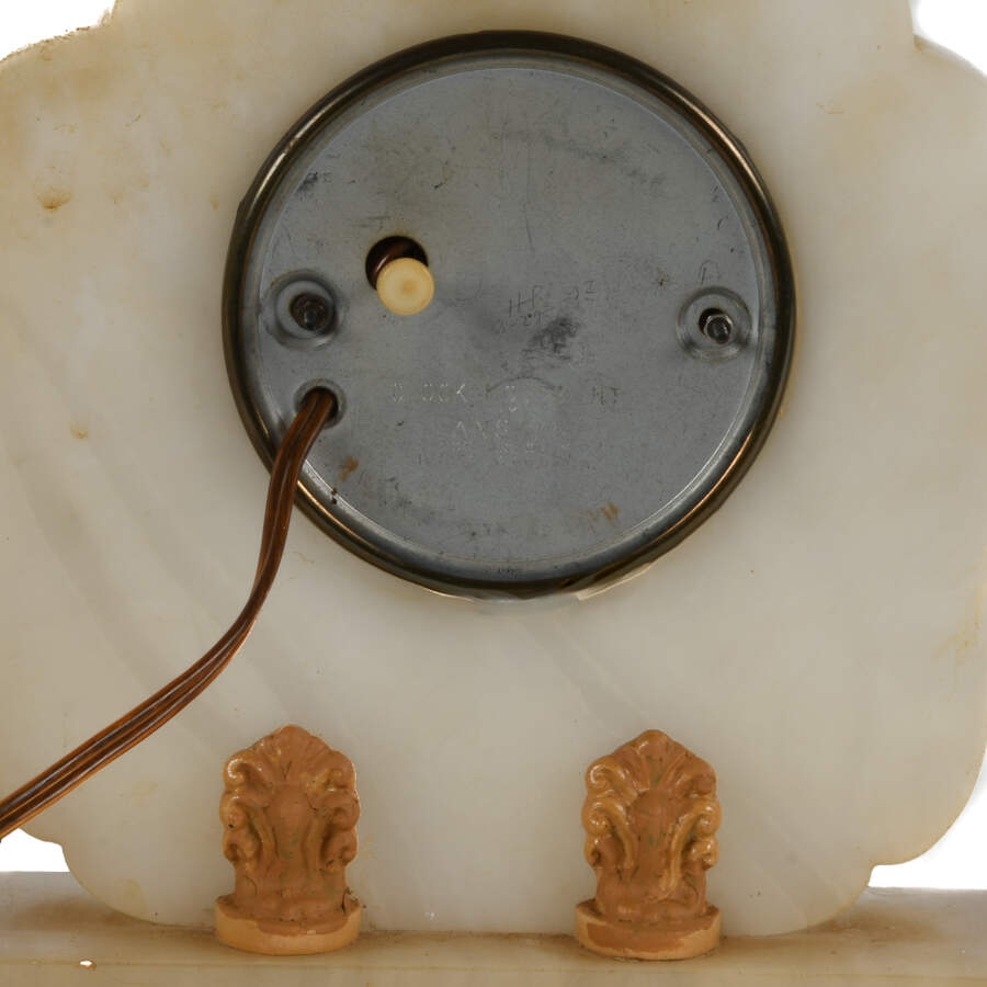 Art Deco Electric Asian Garden Figure Clock-7