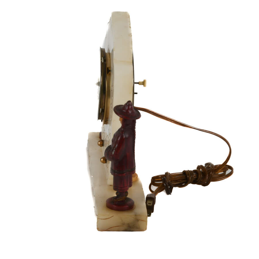 Art Deco Electric Asian Garden Figure Clock-2