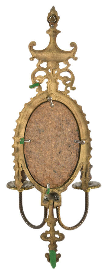 Ornate Brass Mirrored Candle Wall Sconce-2