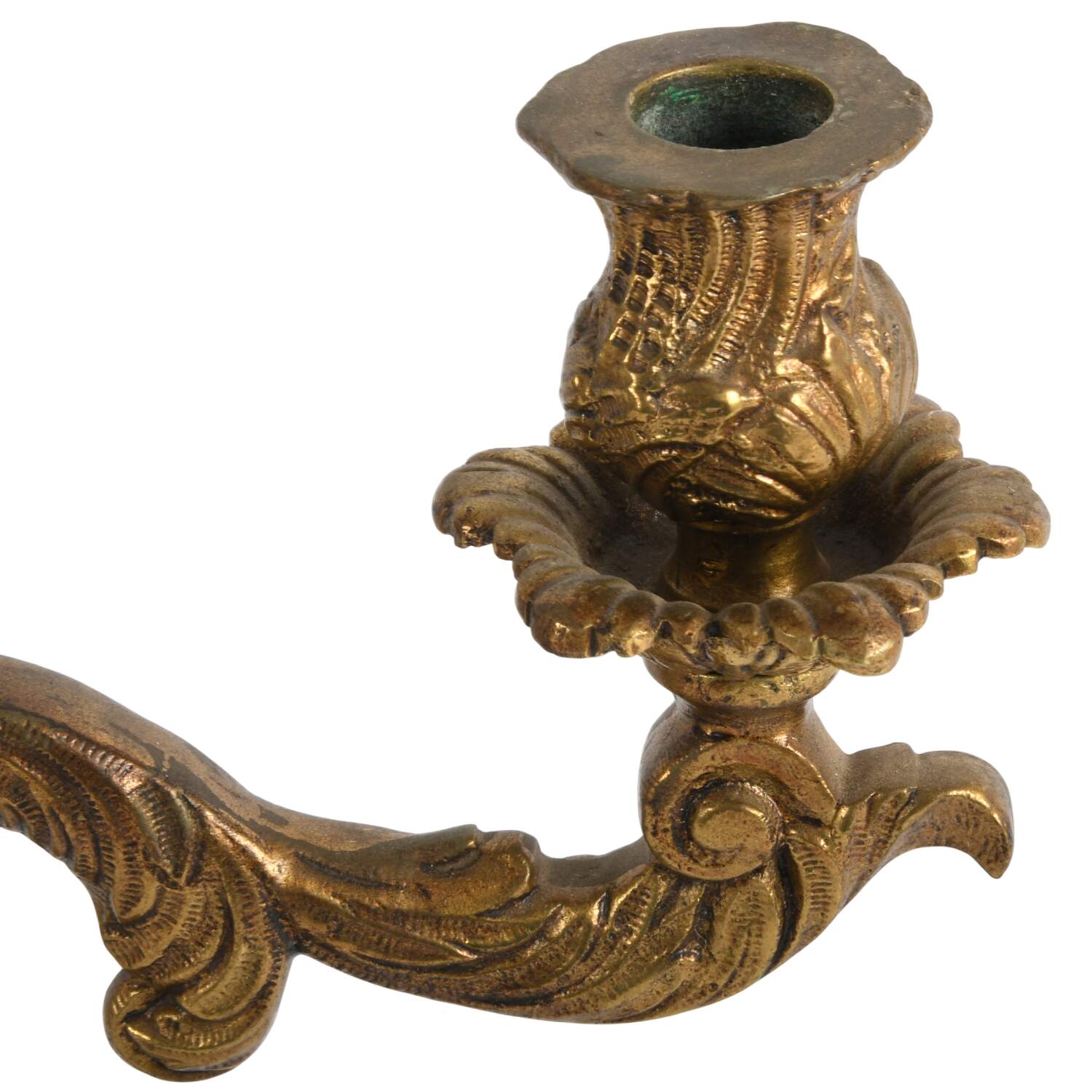 Pair of Ornate Brass Candle Holders-3