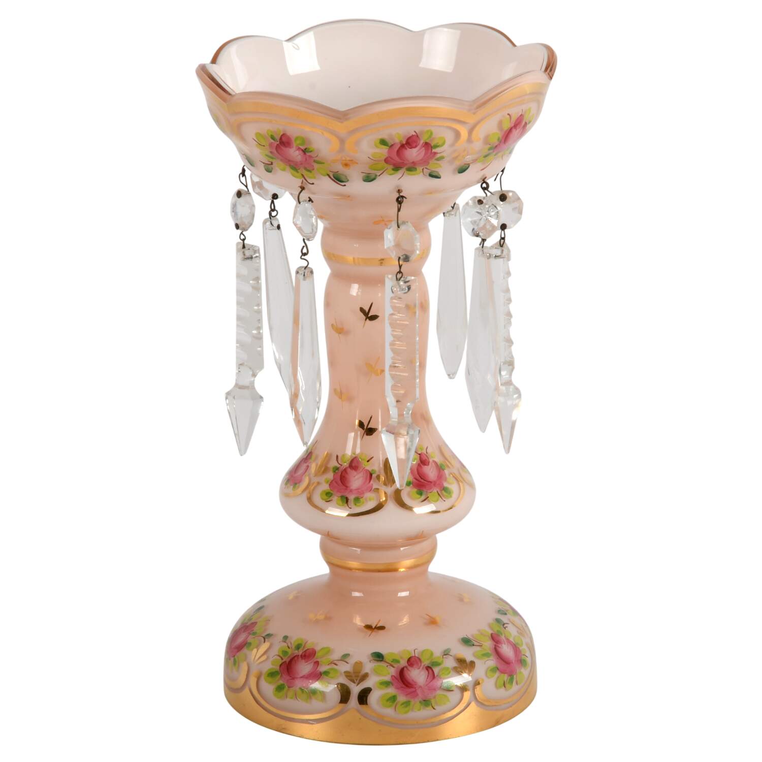 Antique Pink Gilt and Floral Luster-1
