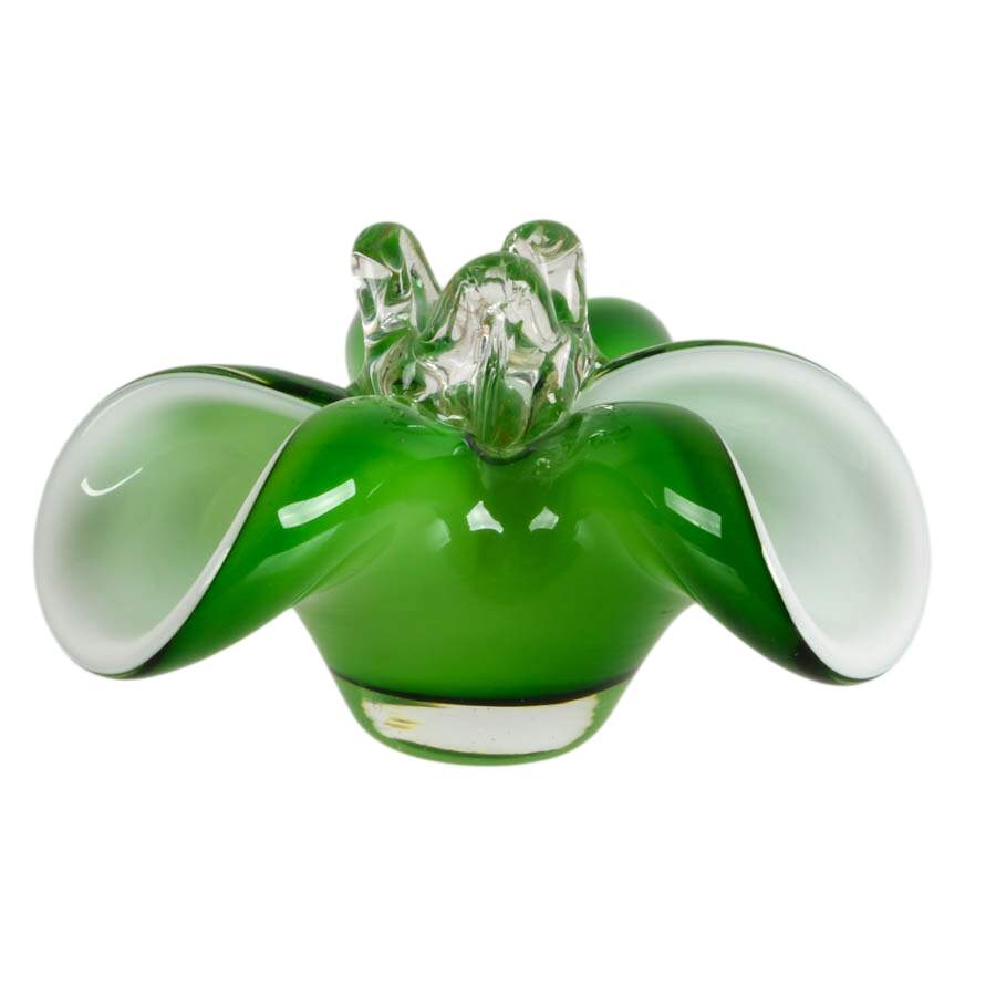 Murano-Style Glass Floral Candlestick-3