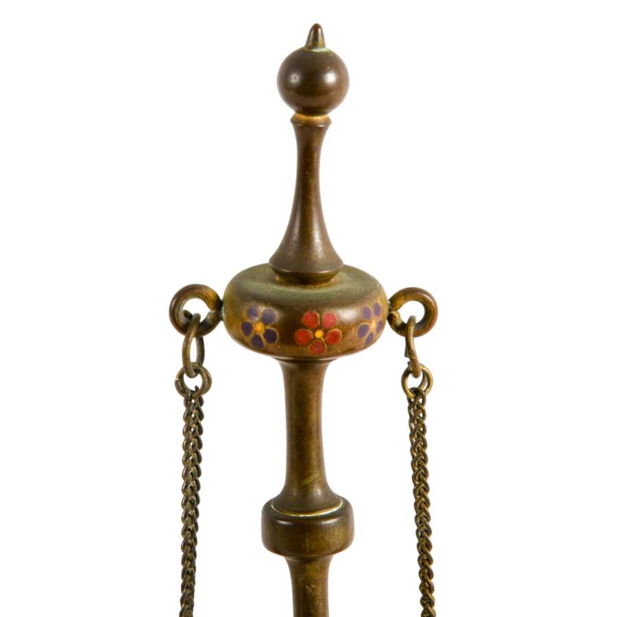 Antique Champleve Enamel Double Arm Butterfly Doré Candelabra-2