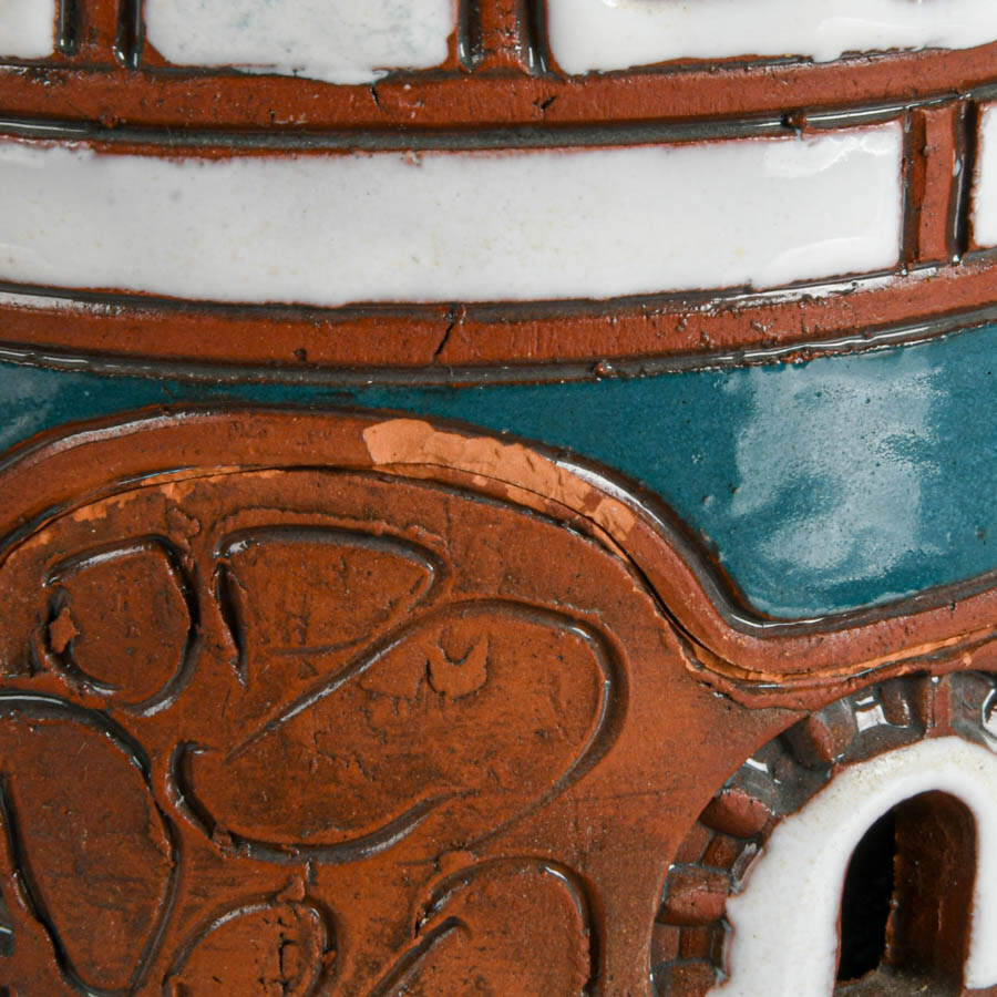 Hand Made Two Piece Lithuanian Village Tower Tea Light Holder-6