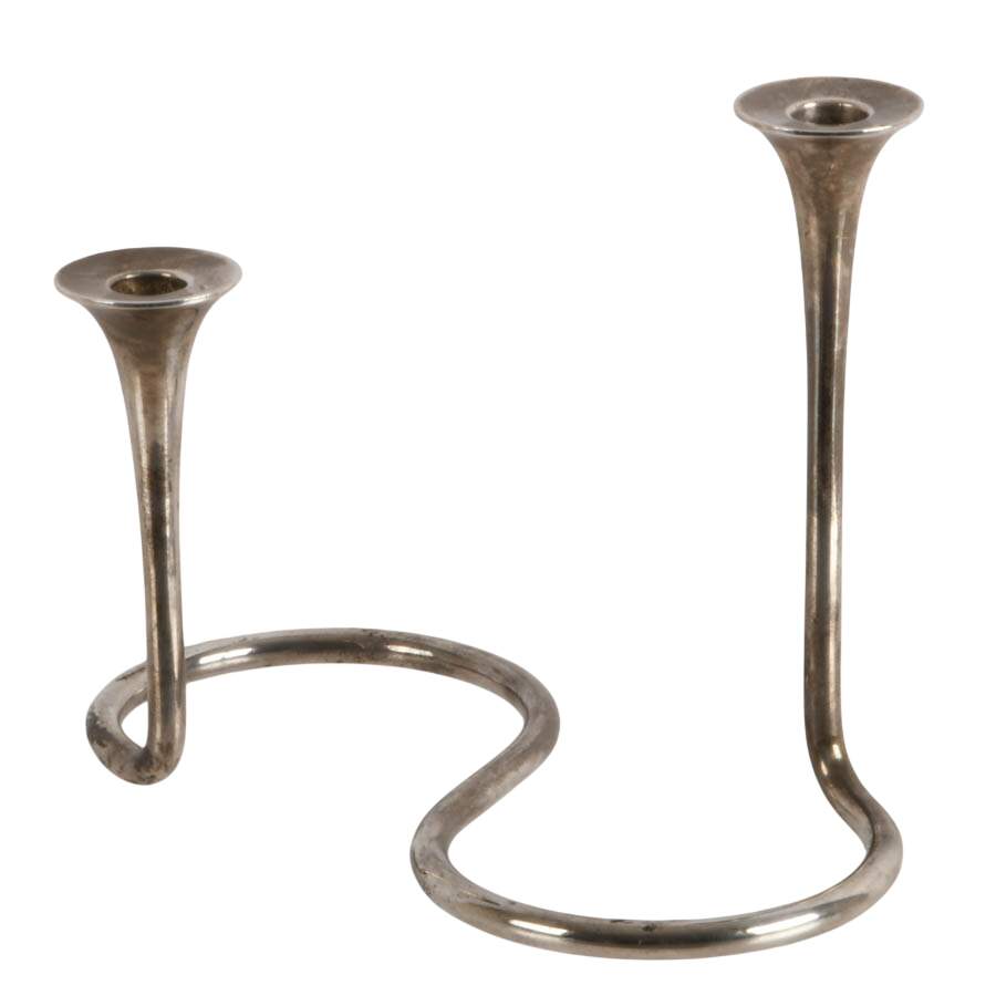 Anton Michelsen Mid-Century Sterling Candlestick by Eigil Jensen-5