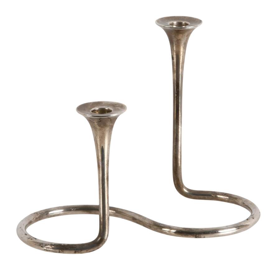 Anton Michelsen Mid-Century Sterling Candlestick by Eigil Jensen-4