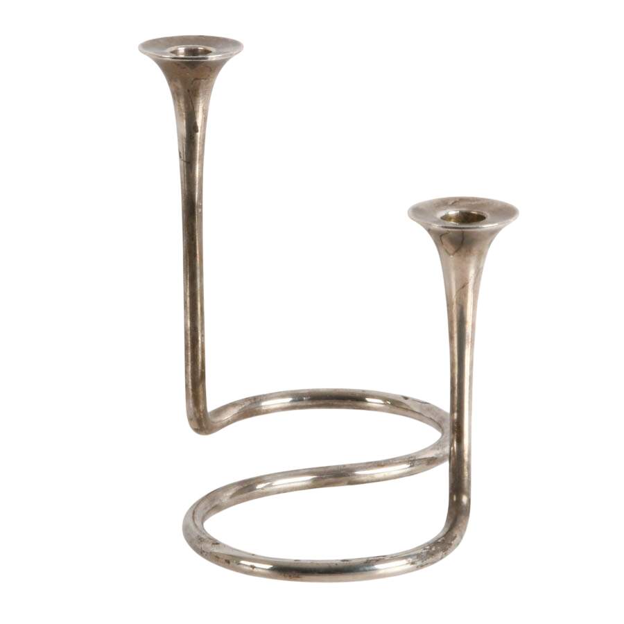Anton Michelsen Mid-Century Sterling Candlestick by Eigil Jensen-3