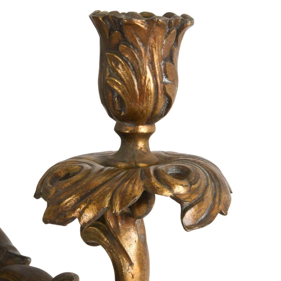Antique Trio of French Louis XVI-Style Cherub Wall Candleholder-7