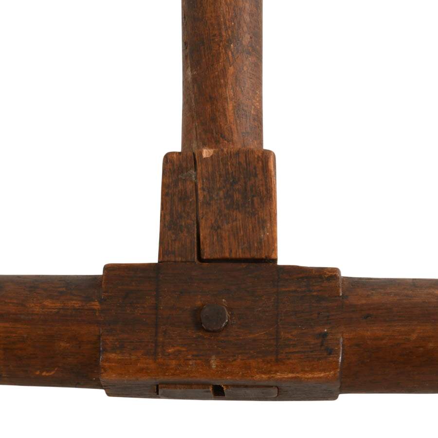 Antique Converted Spinning Wheel Hanging Candlestick-8