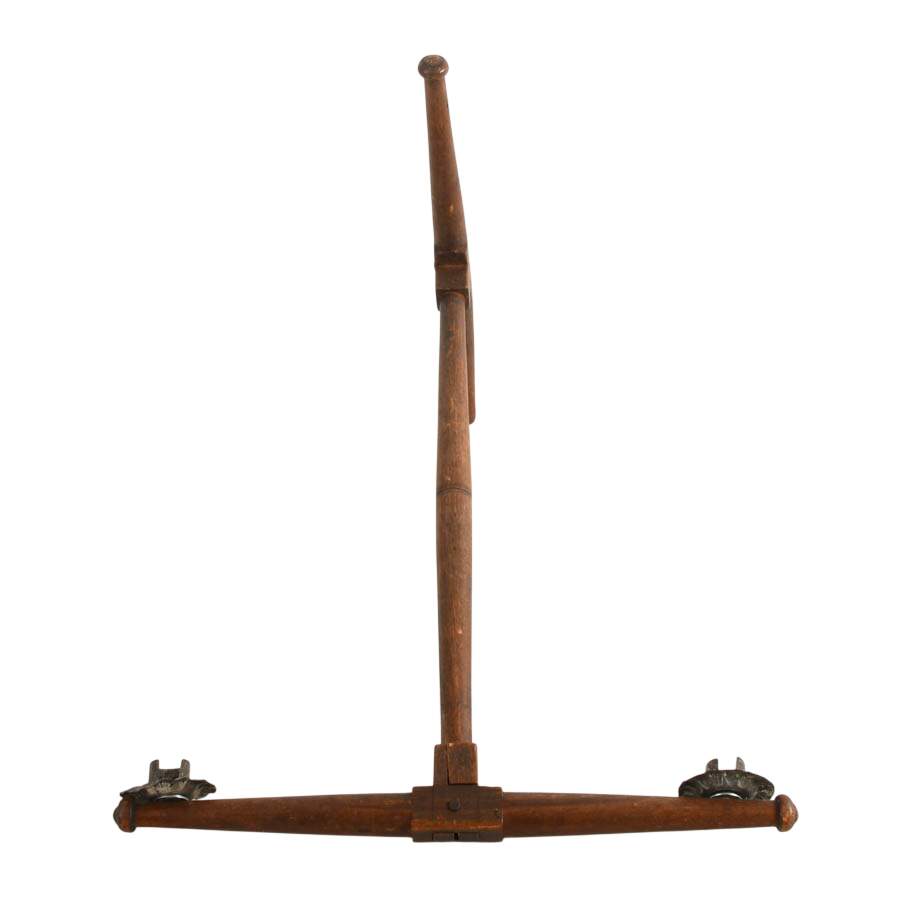 Antique Converted Spinning Wheel Hanging Candlestick-7