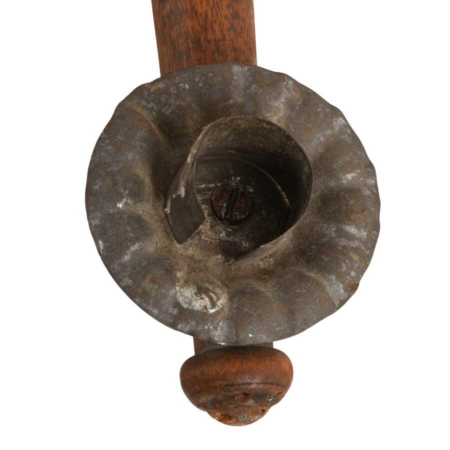 Antique Converted Spinning Wheel Hanging Candlestick-6