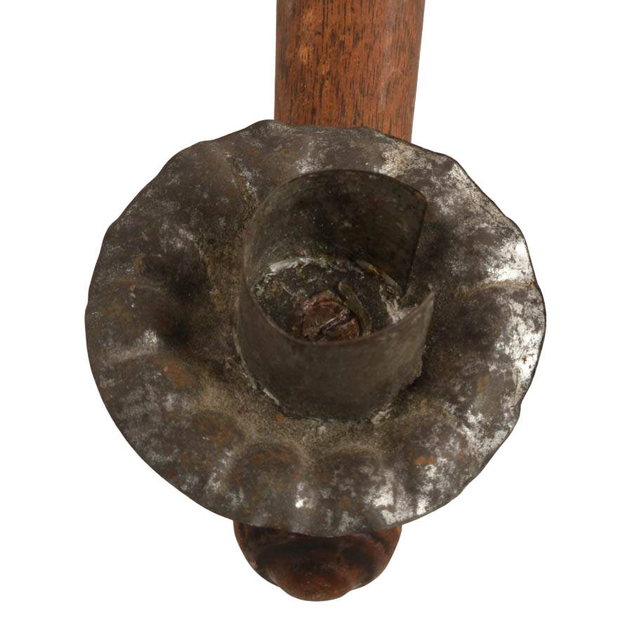 Antique Converted Spinning Wheel Hanging Candlestick-5
