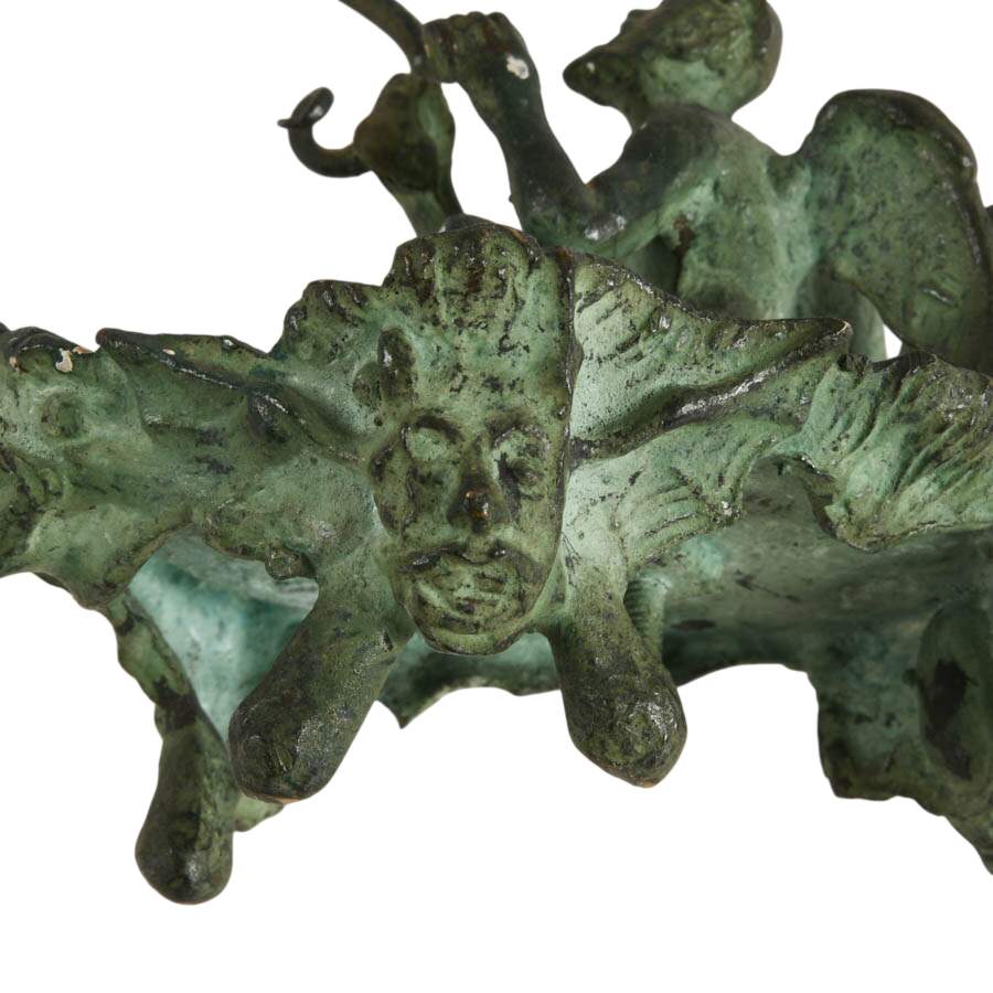 19th-Century Italian Bronze Little Devil Chamberstick Candleholder-7