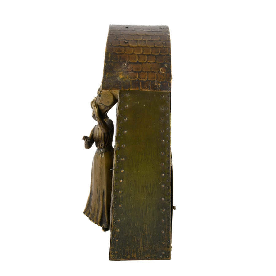 Arts Nouveau Figural Woman and Horse Mantle Clock-6
