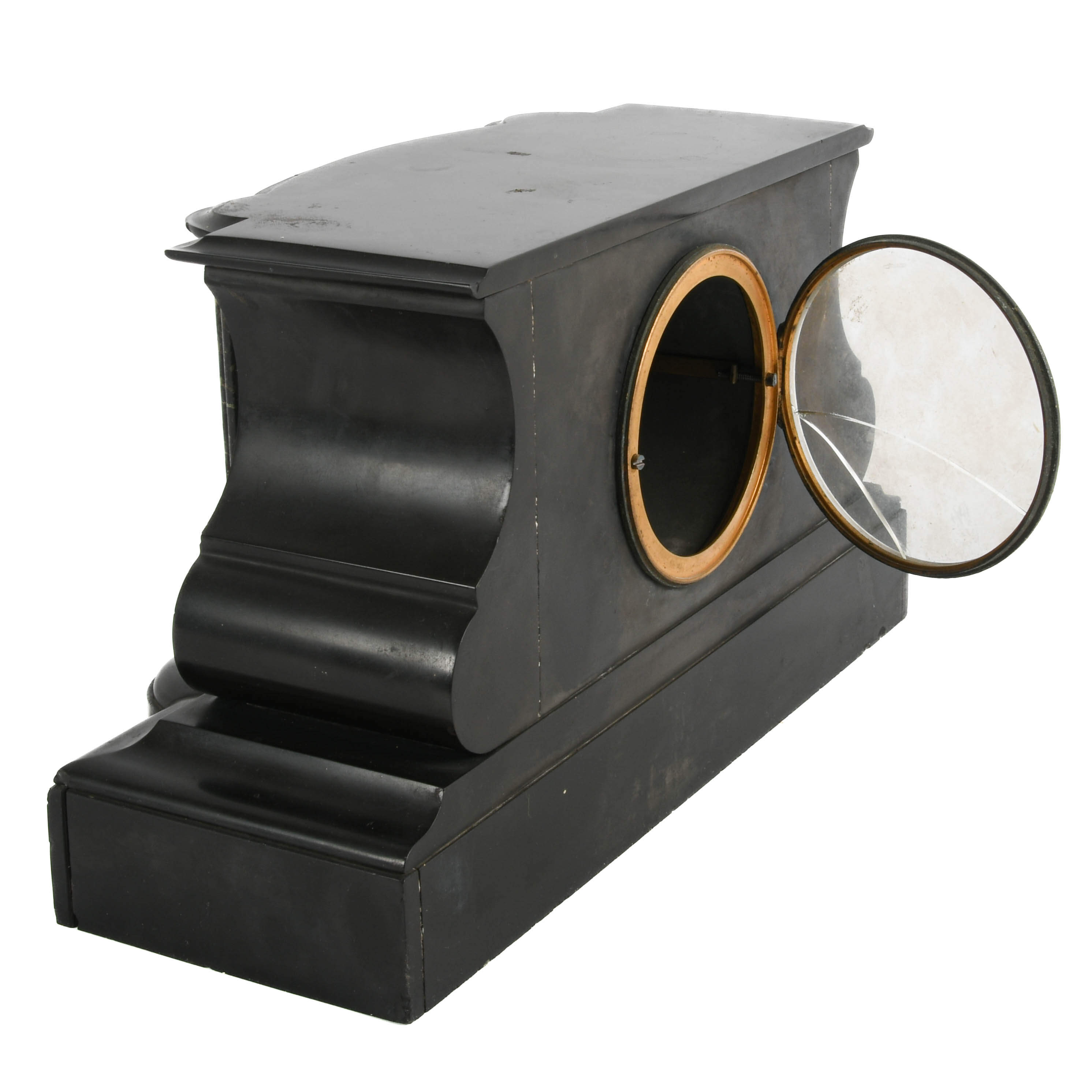 Antique French Slate and Green Marble Mantle Clock-7