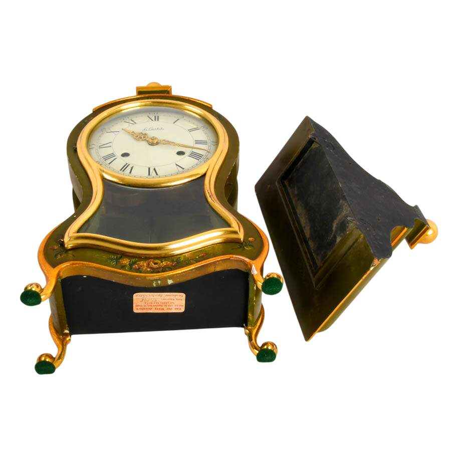 Hunter Green Le Castel Swiss Made Boulle Mantel Clock-12
