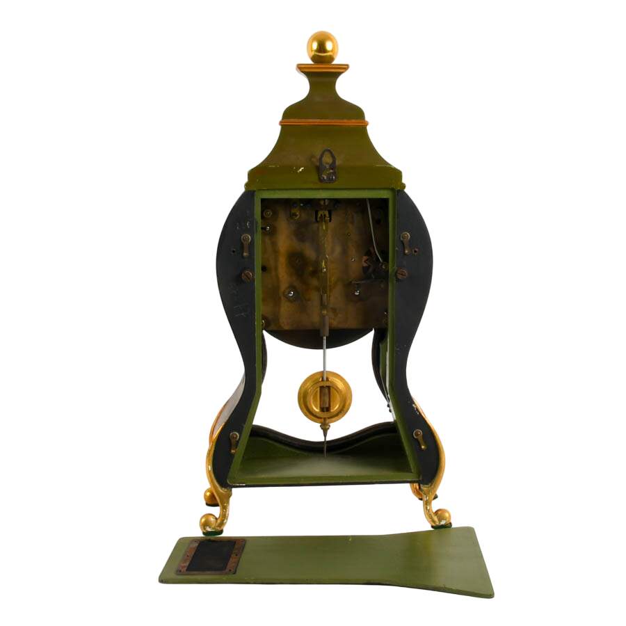Hunter Green Le Castel Swiss Made Boulle Mantel Clock-7