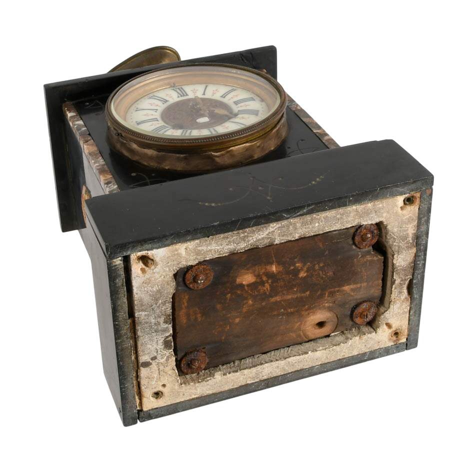 Victorian Japy Frères Black Slate Mantel Clock-12