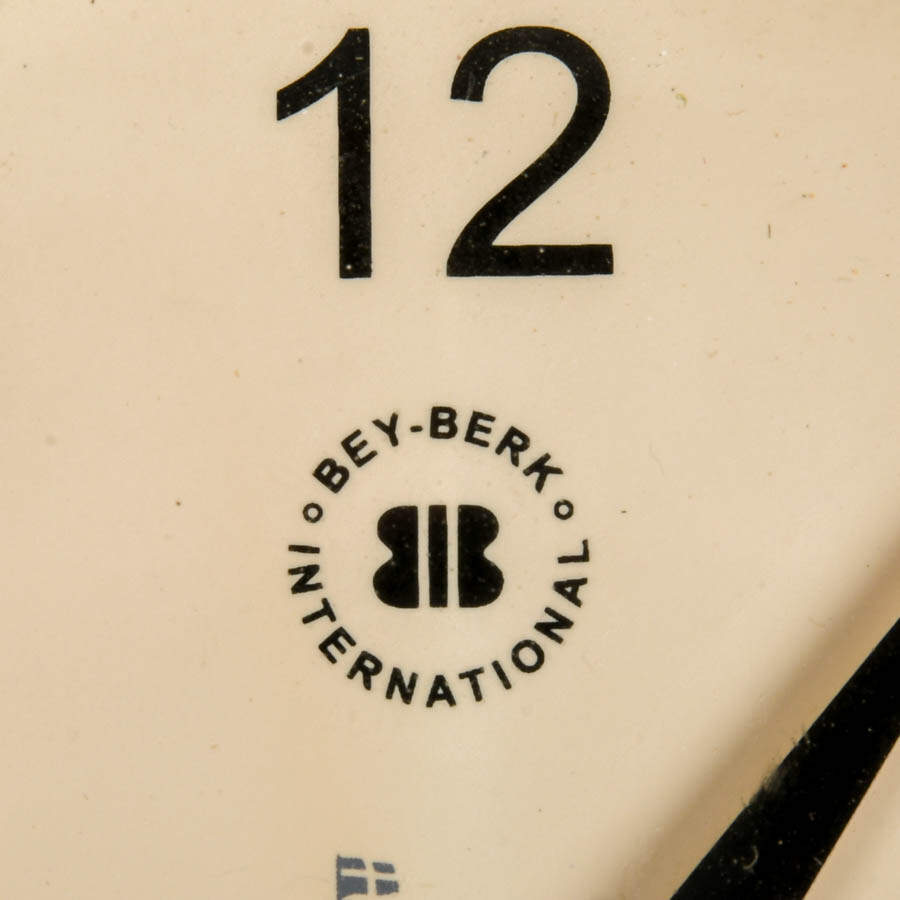 Bey-Berk International Quartz Nautical Wall Clock on Cherry Wood Base-3