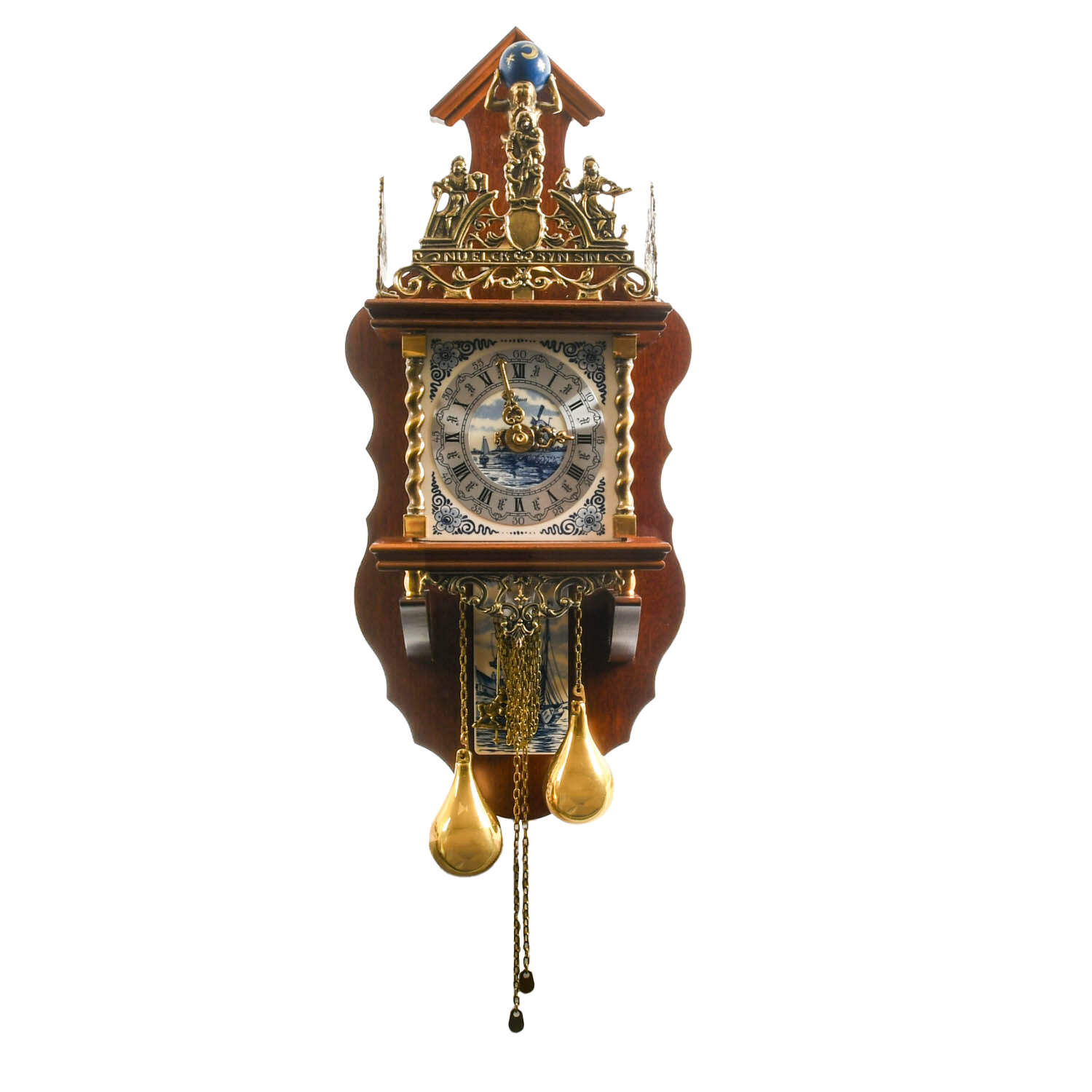 Dutch Zaandam 8-Day Delft Holland Wall Clock with Franz Hermle Movement-1