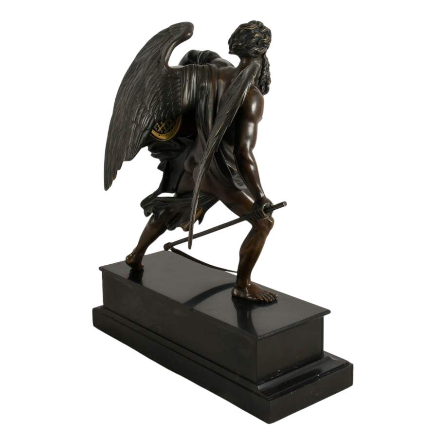 Tiffany & Co. Lurasco Frères Figural Bronze Chronos Mantel Clock-5